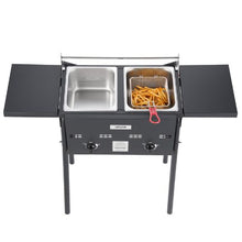 Dual-Tank Propane Deep Fryer 8 Qt x 2 Stainless Steel Fryer with Dual Baskets & Heat Control