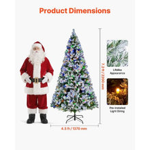 Artificial Snow Flocked Xmas Christmas Tree with 470 Colorful LED Lights (7.2FT)