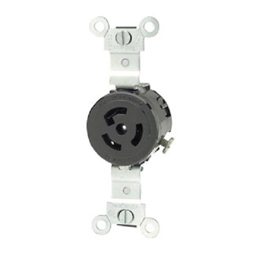 15 Amp NEMA L7-15R Black Single Locking Device 4760