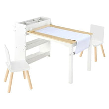 Kids Art Table & Chair Set with Storage (White)