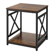 Modern 2-Tier End Table with Open Shelves, Brown