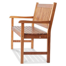 50-Inch Wood Outdoor Bench 800 lbs Capacity with Backrest and Armrests – Perfect for Garden Park Patio Yard Front Porch