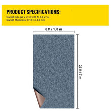 6 x 23' Gray Marine Carpet Indoor Outdoor Rugs for Patio Deck Anti-Slide TPR Water-Proof Back Cut Outdoor Marine Carpeting Easy Clean Outdoor Carpet Roll