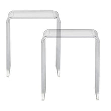 C-Shaped Clear Acrylic End Tables for Living Room Bedroom & Study (2PCS)