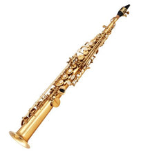 B Flat Straight Soprano Saxophone 23-Key Brass Beginner Kit with Carrying Case (Gold)