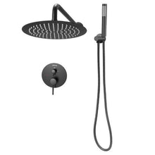 10" Round Rainfall Shower System with Handheld – (Matte Black)