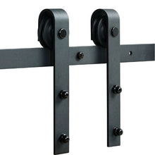 8FT Sliding Barn Door Hardware Kit 330LB Heavy Duty Double Door Track Smooth & Silent J-Shape Rollers Fits 1.3"-1.8" Thick Doors
