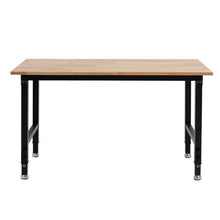 48 x 24-Inch Adjustable Workbench 1500 LBS Capacity 26.3-40.2-Inch Height Oak Wood Top