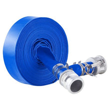 Backwash Hose - 1.5 x 50 ft Blue PVC with Clamps & Camlock Aluminum Fittings | For Sewage Treatment Water Transport & Agricultural Use