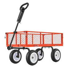 900 LBS Steel Garden Cart Heavy-Duty Wagon with 10" Tires & Detachable Panels