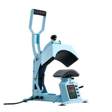 Hat Heat Press 2 Interchangeable Platens with Cap Stretcher Temperature & Time Control HTV & Sublimation (Light Blue)