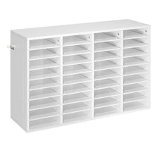 36 Compartment Wooden Literature Organizer Mail Sorter for Office – (White)