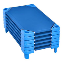 40" x 23" Blue Stackable Toddler Nap Cots with Portable Daycare Beds for Preschool & Kids (Pack of 6)