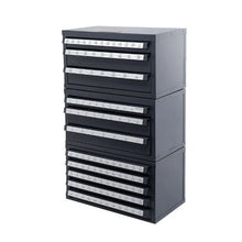 Drill Bit Dispenser Cabinet 3-Piece Stackable Organizer for 1/16-1/2 Letter A-Z & Wire Gauge #1-60