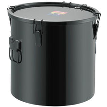 10-Gal Fryer Grease Bucket Stainless Steel Oil Disposal Caddy with Rust-Proof Coating Lid Lock Clips Filter Bag – (Black)