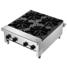 Commercial 4-Burner Gas Stove 112,000 BTU Propane/Natural Gas Range Stainless Steel