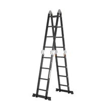 7-In-1 Folding Ladder 15.5 FT Extension Ladder A-Frame 4-Step Telescoping Ladder with Scaffolding Plank 330 LB Capacity