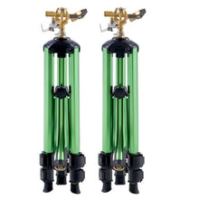 Impact Tripod Sprinkler Brass 360° Lawn Irrigation Sprinkler with Adjustable Height (2 Pack)