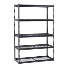 5-Tier Industrial Metal Shelving Unit Black