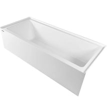 71.9" x 32" Contemporary Alcove Acrylic Bathtub Soaking Tub with Right Hand Drain Overflow Hole Integral Flange (White)