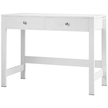 White Small Kids Desk with Drawers – Modern Rectangle MDF Study Table for Bedroom Home & Office