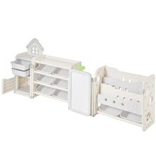 Kids Toy Storage Organizer with Bookshelf & Drawing Board