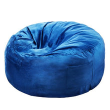 3ft Round Memory Foam Bean Bag Chair with Removable Washable Dutch Velvet Cover (Blue)