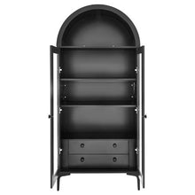 70-Inch Arched Display Cabinet with Glass Doors 4-Tier Curio Cabinet with Adjustable Shelves