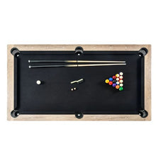 7ft Billiards Pool Table – Wood Finish Black Cloth for Family Game Room Kids Adults