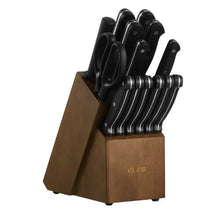 15-Piece German High Carbon Stainless Steel Knife Set with Sharpener & Wooden Block