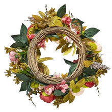 19 Inch Pink Peonies Hydrangeas Year Round Wreath Artificial Decorative Wreath WA53362