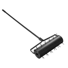21-Inch Rolling Lawn Aerator with 33 Iron Spikes & Detachable Handle