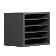 5-Compartment Literature Organizer with Adjustable Shelves Wooden MDF (Grey)
