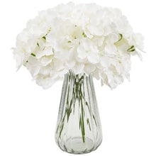 9.8 Inch White Bouquet Arrangement Artificial Silk Hydrangea Flowers