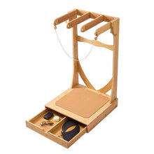3-Tier Wooden Surfboard Stand Freestanding Rack with Hooks & Cork Padding for Storage and Display
