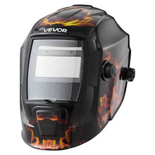 True Color Welding Helmet – Auto Darkening Solar Powered Hood with 2 Arc Sensors, Shade 4/9-13 (Yellow Flame Pattern)