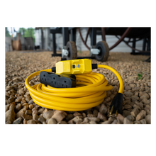 50' 12/3 SJTW 15A Inline GFCI Cord Set Tri-Source Yellow 26020148-1 (Pack of 2)