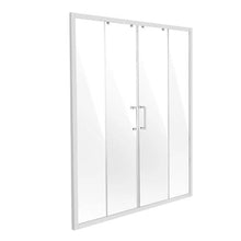 Semi-Frameless Shower Door 57.8-59 W x 70 H in Double Sliding Glass 1/4 in (6mm) Tempered Glass Chrome Hardware
