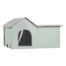 Heated Outdoor Cat House with Adjustable Temperature Foldable Shelter Heated Pad for Winter Green (Large)