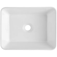 16" x 12" Rectangular Vessel Sink White Ceramic Above Counter Bathroom Basin