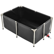 126.8-Gal Foldable PVC Koi Fish Pond with Stable Frame & Drain Valve
