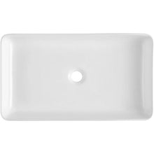 24" Rectangular Vessel Sink White Ceramic Above Counter Bathroom Basin