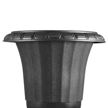 26.4" Plastic Urn Planters Classic Flower Pots for Indoor & Outdoor Décor (Set of 2) Black