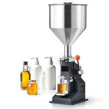 Manual Liquid Filling Machine 5–50ml Stainless Steel Bottle Filler with Hopper