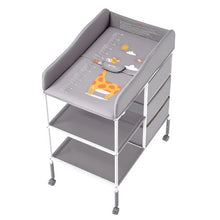Multi-Functional Baby Changing Table with Drawers Portable Diaper Station with Wheels Adjustable Height & Storage Organizer (Gray)