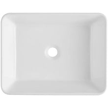 19" Rectangular Vessel Sink White Ceramic Above Counter Bathroom Basin