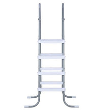 4-Step Above Ground Pool Ladder for 48 in Pools Steel A-Frame Non-Slip Wide Steps 300 lb Capacity (Gray & White)