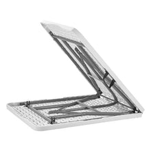 6 Ft Heavy Duty Folding Table – Portable Fold-in-Half Utility Table with Handle (White)