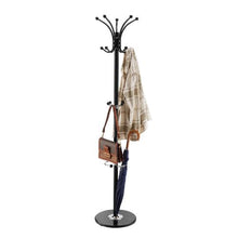 Modern Freestanding Coat Rack Metal Stand with Marble Base 14 Hooks & Umbrella Holder for Entryway & Bedroom