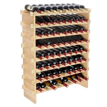 72 Bottle Wine Rack – 8-Tier Solid Bamboo Wood Storage for Kitchen & Bar – Natural Color